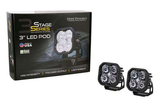 DIODE DYNAMICS SS3 SAE/DOT White Sport LED Pod (pair) White Flood