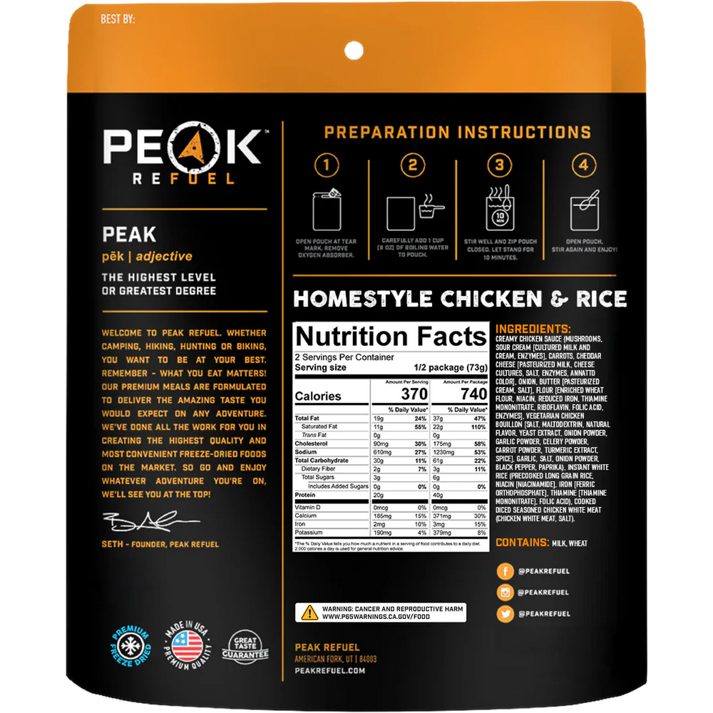 PEAK REFUEL Homestyle Chicken & Rice