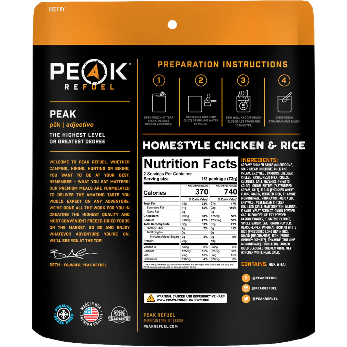 PEAK REFUEL Homestyle Chicken & Rice