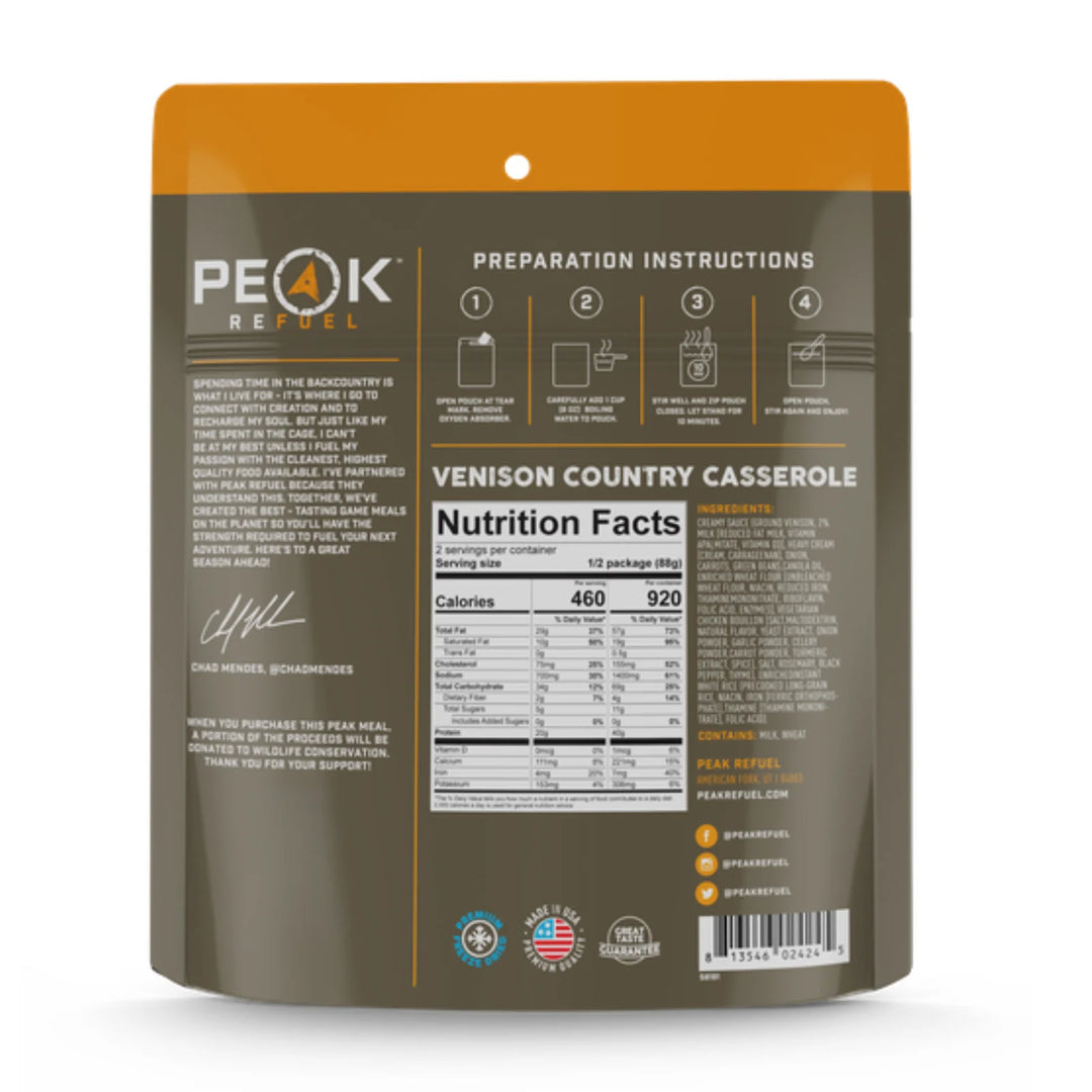 PEAK REFUEL Venison Country Casserole