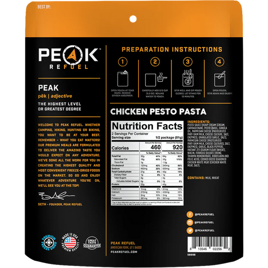 PEAK REFUEL Chicken Pesto Pasta