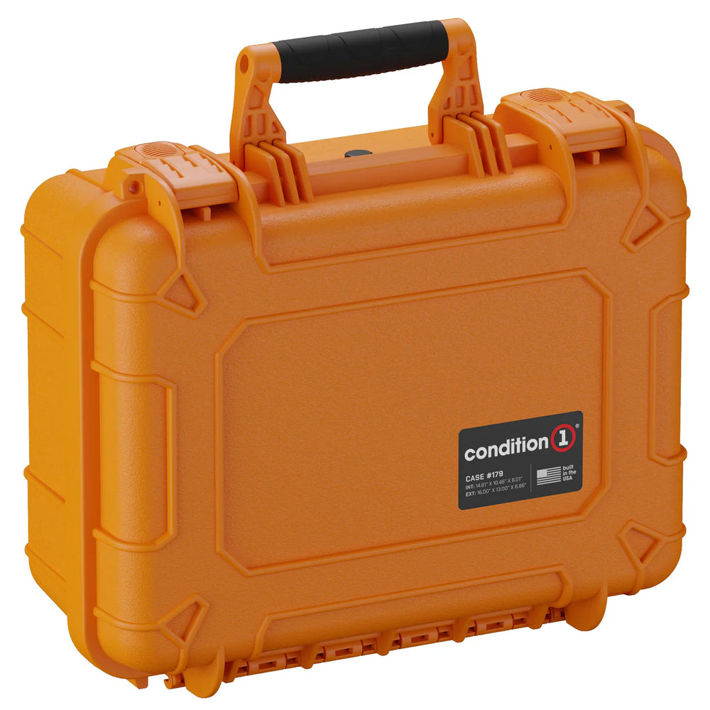 Condition 1 16" 2 Pistol Case #179 Orange w/ Lid Organizer