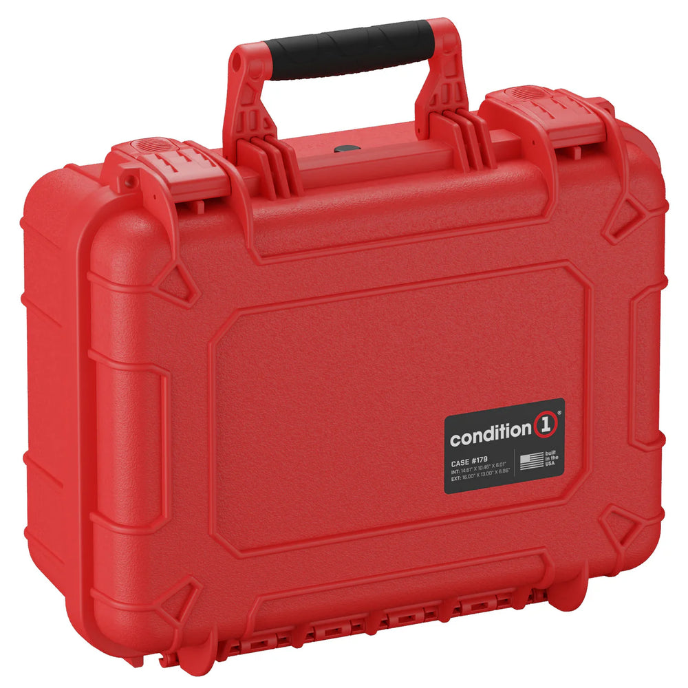 Condition 1 16" 2 Pistol Case #179 Red w/ Lid Organizer
