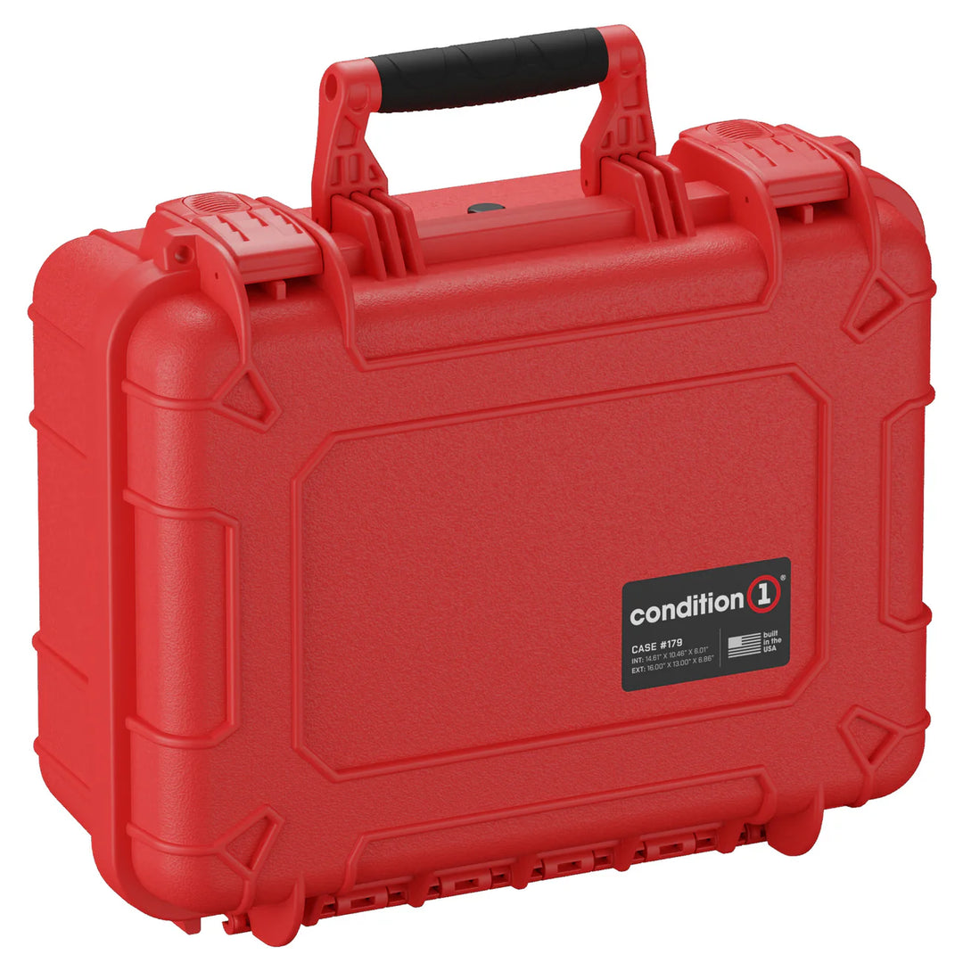 Condition 1 16" 2 Pistol Case #179 Red w/ Lid Organizer
