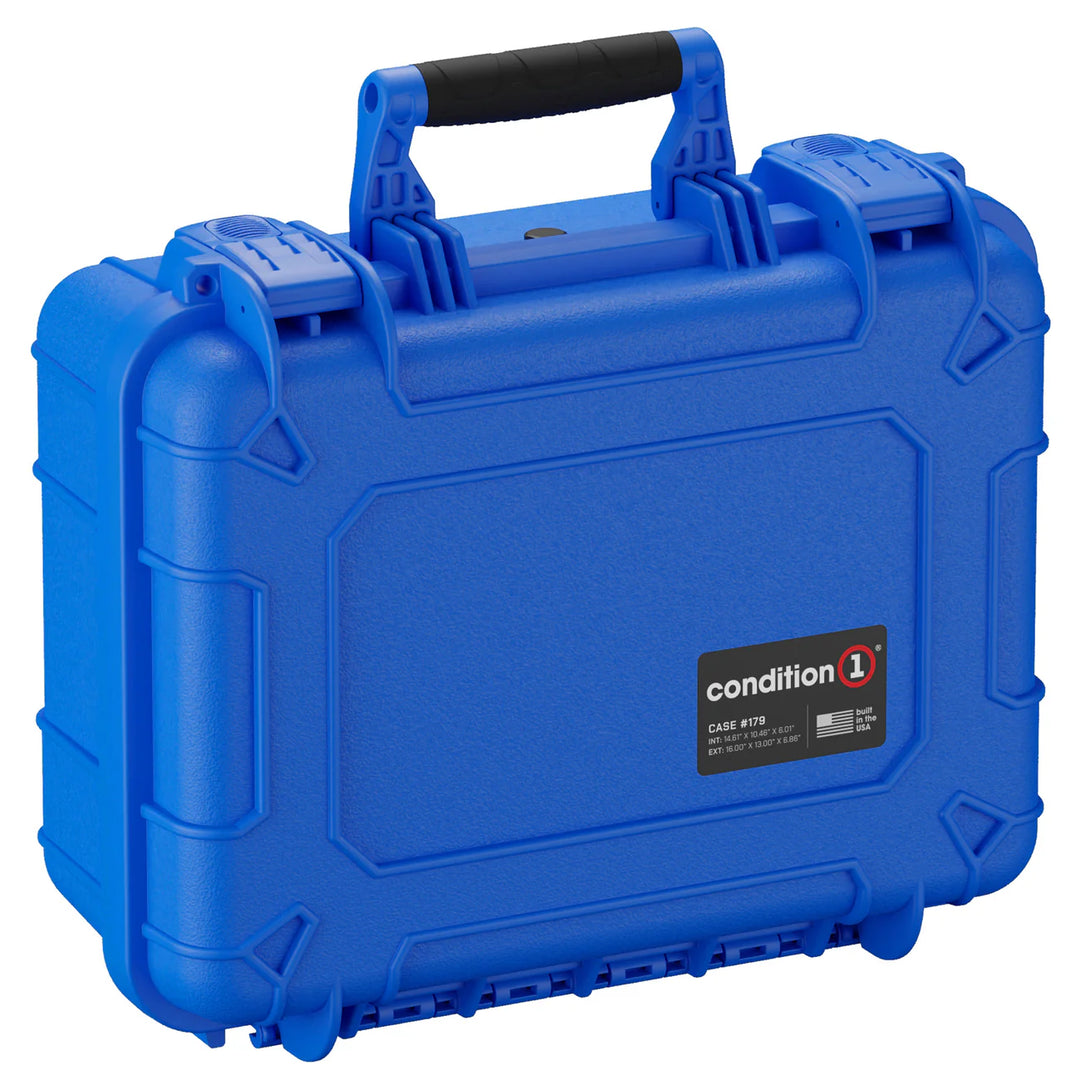 Condition 1 16" 2 Pistol Case #179 Blue w/ Lid Organizer