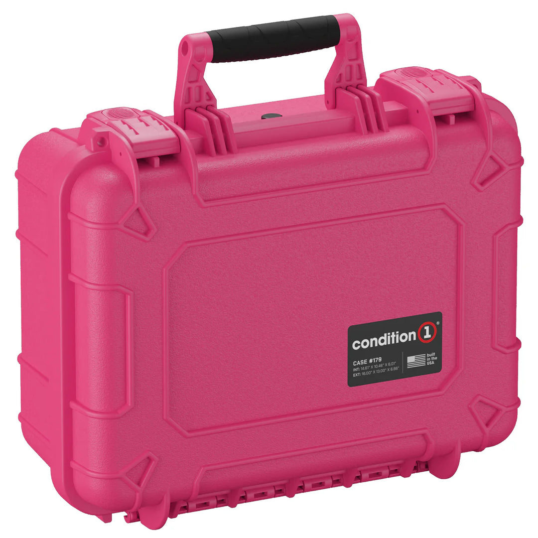 Condition 1 16" 2 Pistol Case #179 Pink w/ Lid Organizer