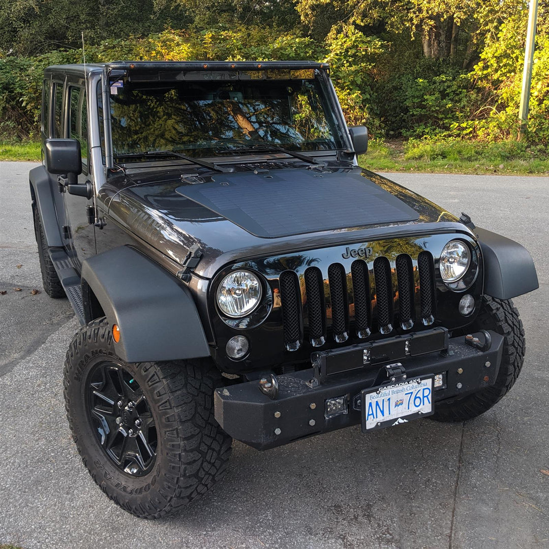 CASCADIA 4X4 JEEP WRANGLER JK VSS SYSTEM™ - 100 WATT HOOD SOLAR PANEL