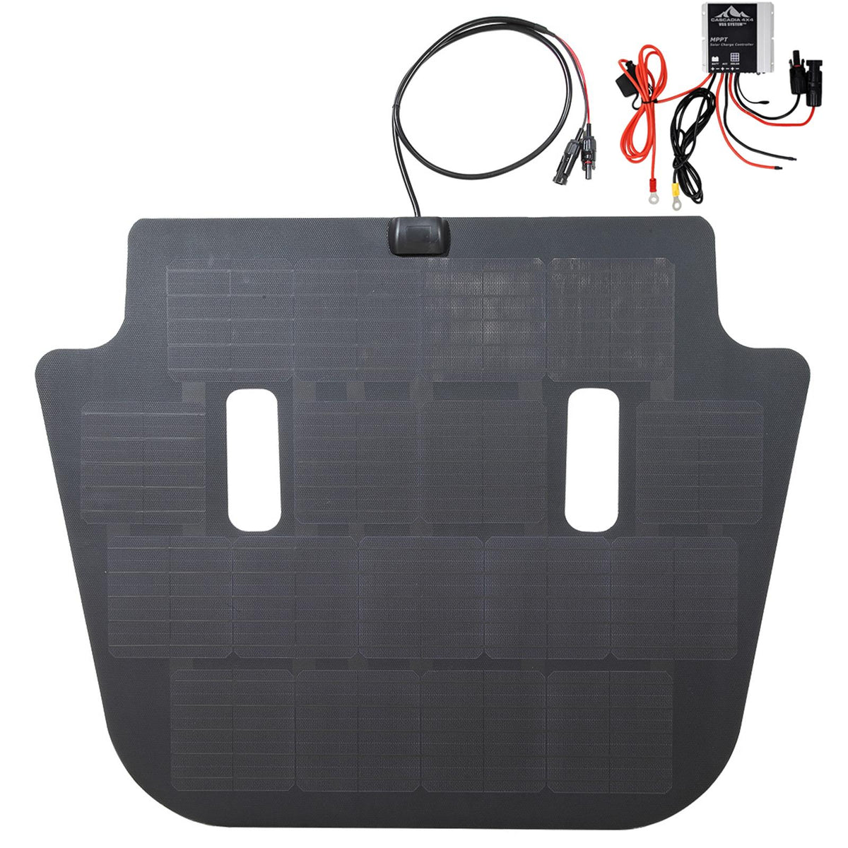 Cascadia 4x4 VSS Complete Hood Mounted Solar System; 80 Watt (Jeep Wrangler JL & Gladiator JT)