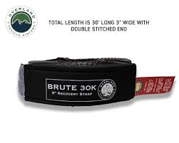 OVS Tow Strap 30,000 lb. 3" x 30' Gray With Black Ends & Storage Bag