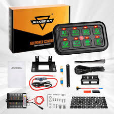 AUXBEAM BA80 8 GANG LED SWITCH PANEL KIT AUTOMATIC DIMMABLE UNIVERSAL(ONE-SIDED OUTLET)