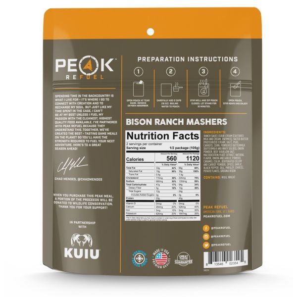 PEAK REFUEL Bison Ranch Mashers