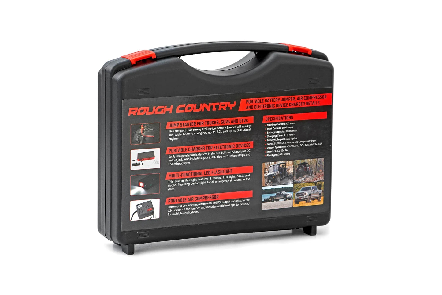 Rough Country Battery Jump Starter and Air Compressor Combo
