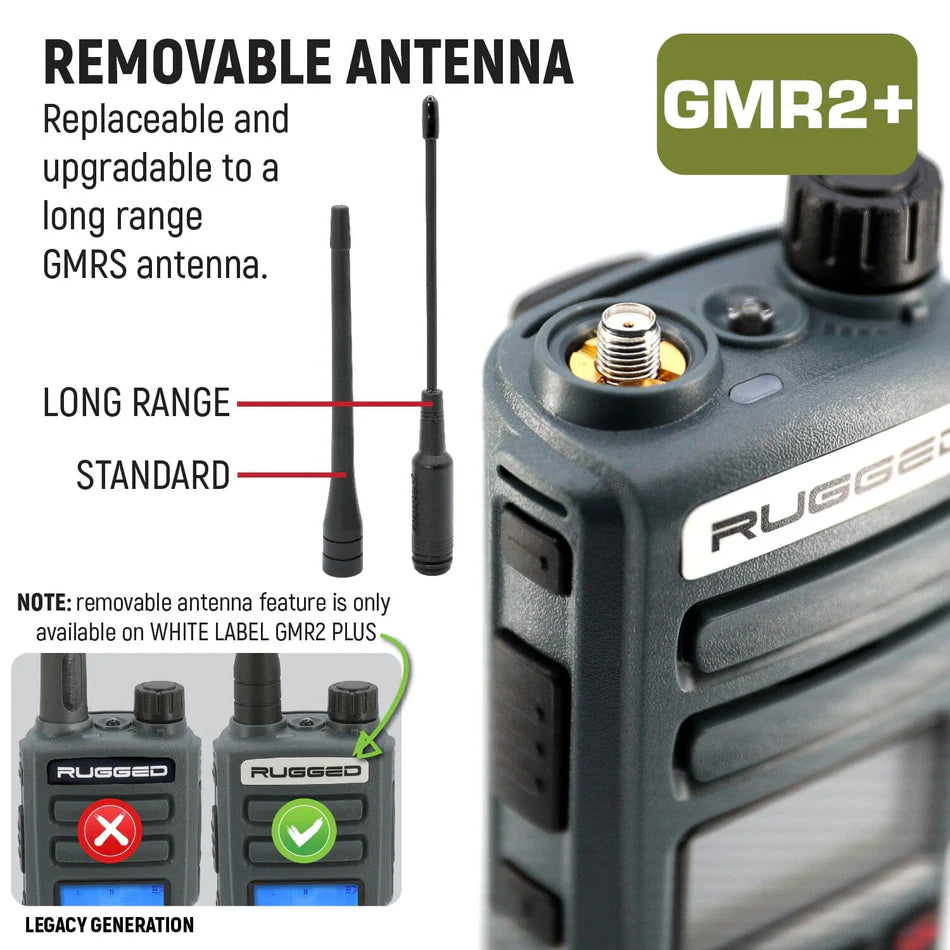 2 PACK - Rugged GMR2 PLUS - GMRS / FRS Two Way Handheld Radios