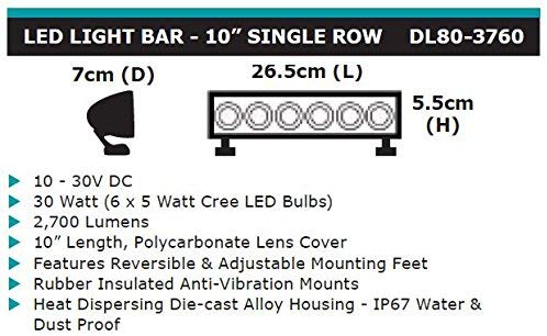 Dobinsons 4x4 10" Single Row LED Light Bar, 2,700 Lumens, 30 Watts(DL80-3760)