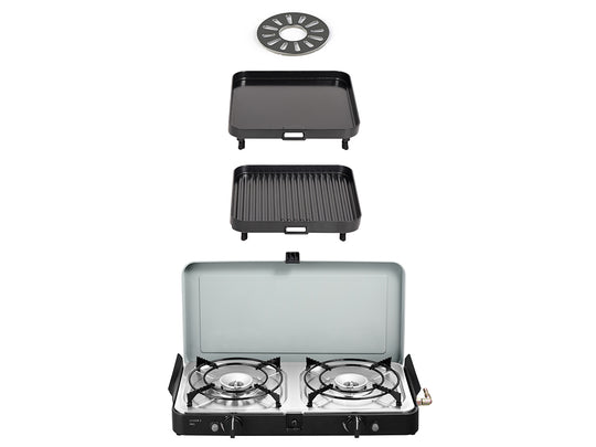 CADAC 2 Cook 3 Pro Deluxe/ Portable 3 Piece/ Gas Barbeque/ Camp Cooker